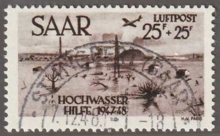 Frimærker Tyskland | Saar | 1948 - AFA 260 - Luftpost - Flot Stemplet